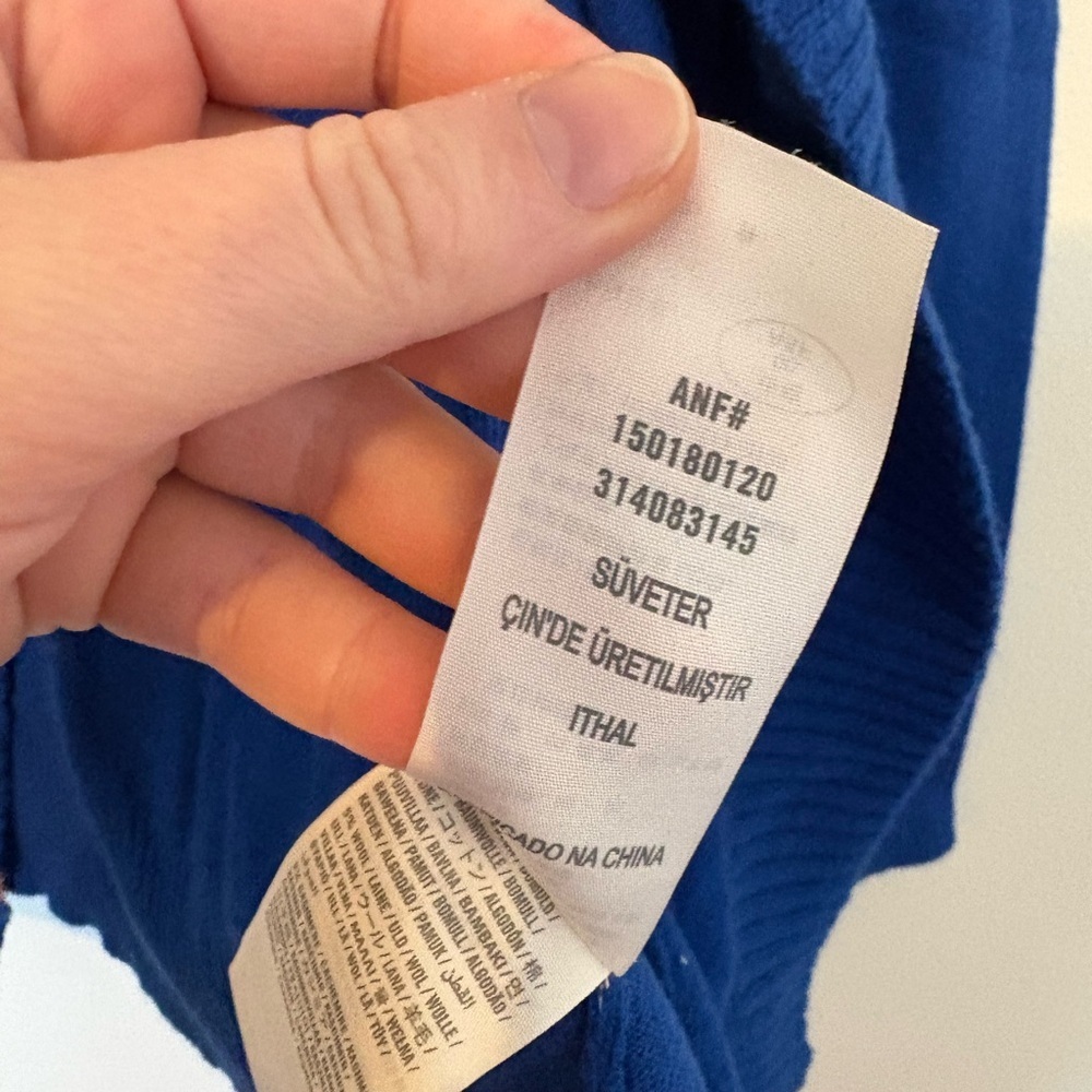 Y2K 00’s Abercrombie & Fitch Blue Open Front Cardigan | casual | cozy | a&f - Picture 5 of 6